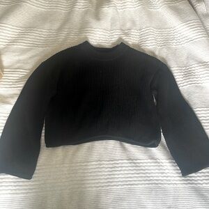 Black knit cropped sweater